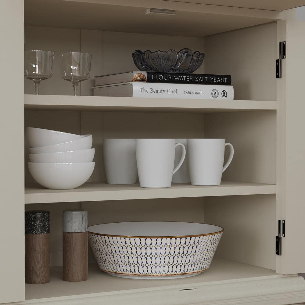 Dover 72" White Mahogany Freestanding Pantry with Adjustable Shelving