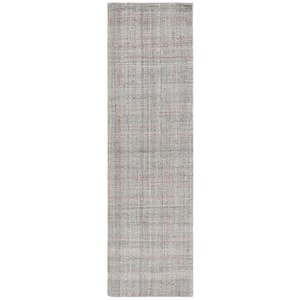Abstract Gray/Rust 2 ft. x 8 ft. Plaid Unitone Runner Rug