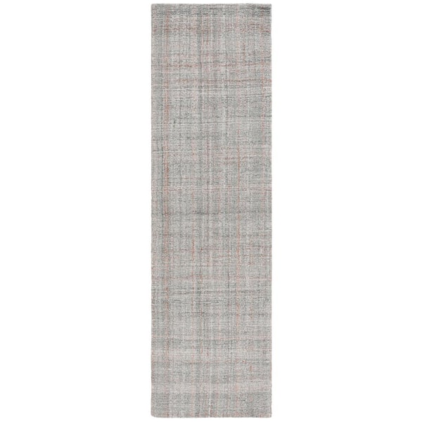 SAFAVIEH Abstract Gray/Rust 2 ft. x 8 ft. Plaid Unitone Runner Rug