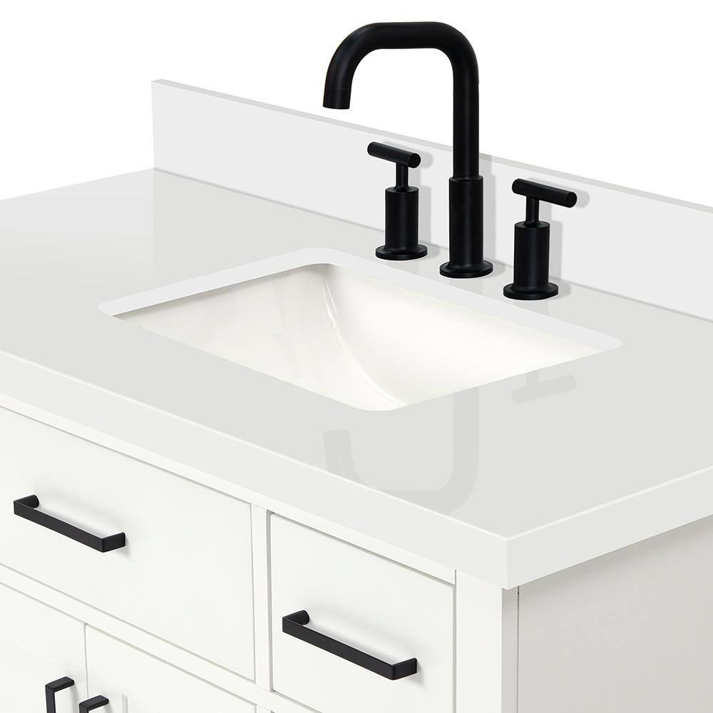 Hepburn 43" White Hardwood Freestanding Single Vanity Set