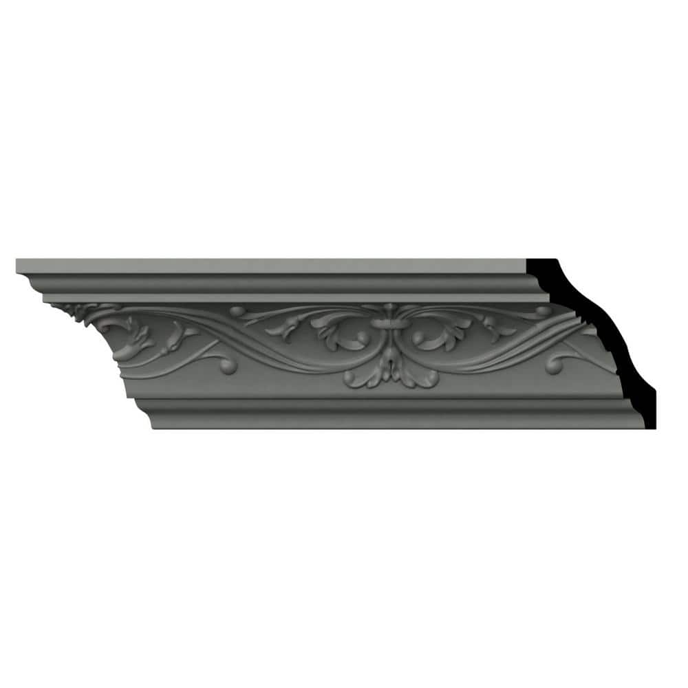 Abel 96 in. Polyurethane Crown Moulding with Intricate Design