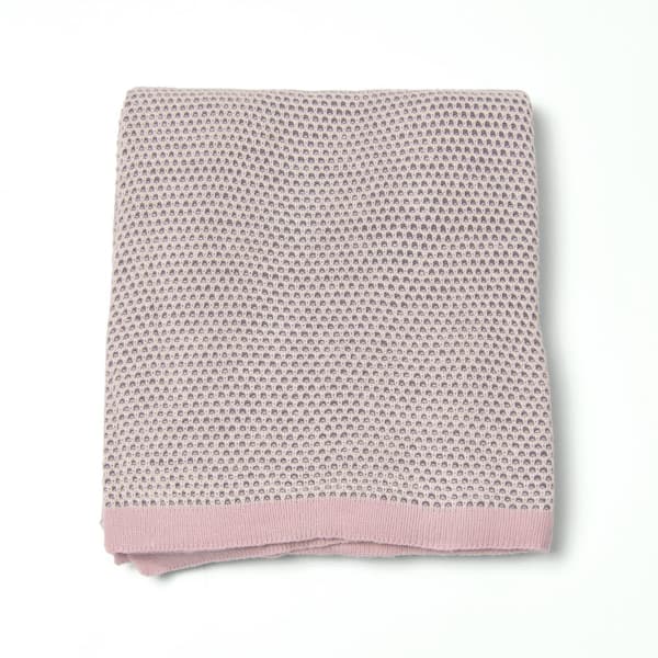 Best Home Fashion Woven Pink Woven Honeycomb Throw Blanket