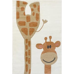Anabell Giraffe Kids Beige 8 ft. x 10 ft. Area Rug