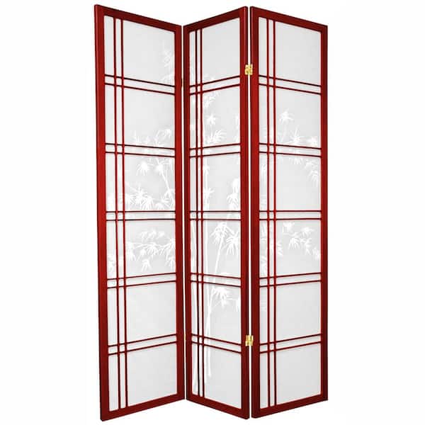 Oriental Furniture 6 ft. Rosewood 3-Panel Room Divider