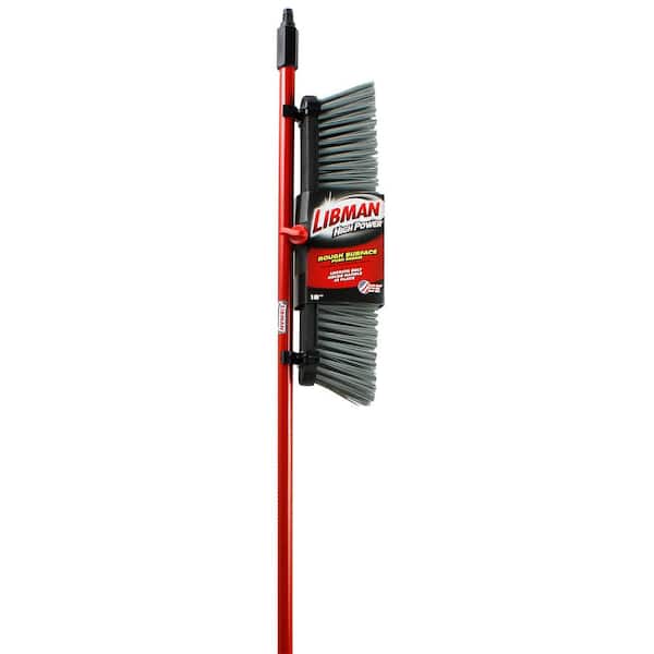 18 in. High Power Rough Surface Push Broom with Steel Handle (4-Pack)