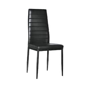 Black PU Leather Metal Side Chair Dining Chairs (Set of 4)