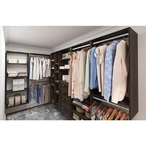 Double Hang 25 in. W Espresso Wood Closet Tower