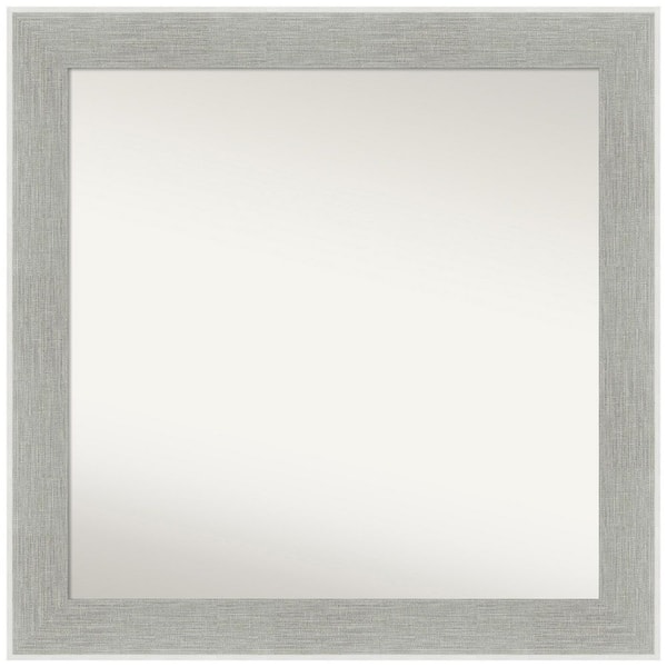 Amanti Art Glam Linen Grey 31 in. W x 31 in. H Non-Beveled Bathroom Wall Mirror in Gray, Silver