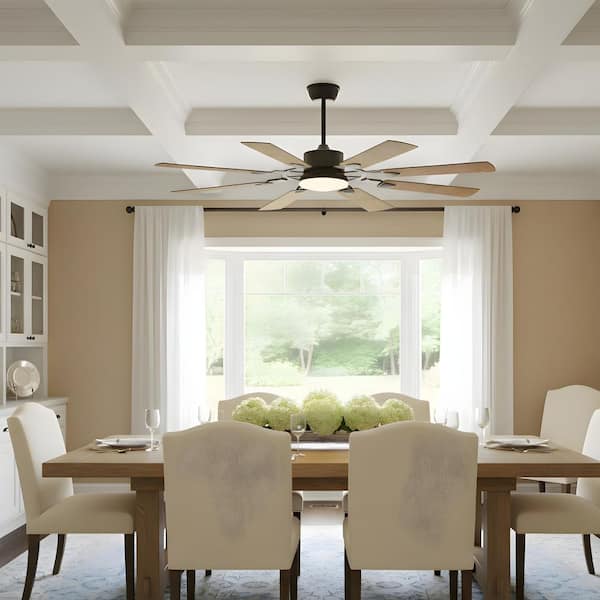 52 in. LED Indoor Black Industrial Style Ceiling Fan with 3 CCT and Remote Control