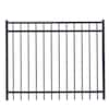 FORTRESS Versai Flat Top Design 5 ft. W x 4 ft. H Gloss Black Steel Fence Gate 713460541