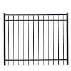 Versai Flat Top Design 5 ft. W x 4 ft. H Gloss Black Steel Fence Gate