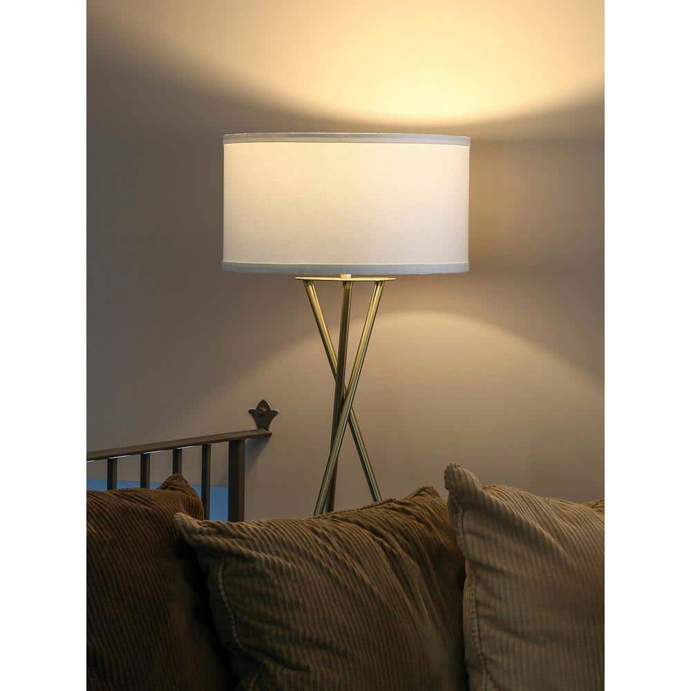 Brightech Jaxon Adjustable Brass Tripod Floor Lamp for Kids' Nursery