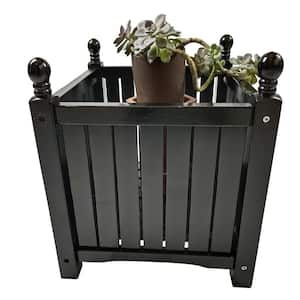 15.75 in. W x 15.75 in. D x 18.5 in. H Black Wooden Outdoor Storage Cabinet Planter Box for Garden