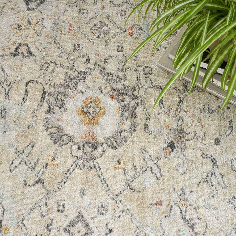Handmade Cream Rectangular Synthetic Easy Care Rug 5' x 7'