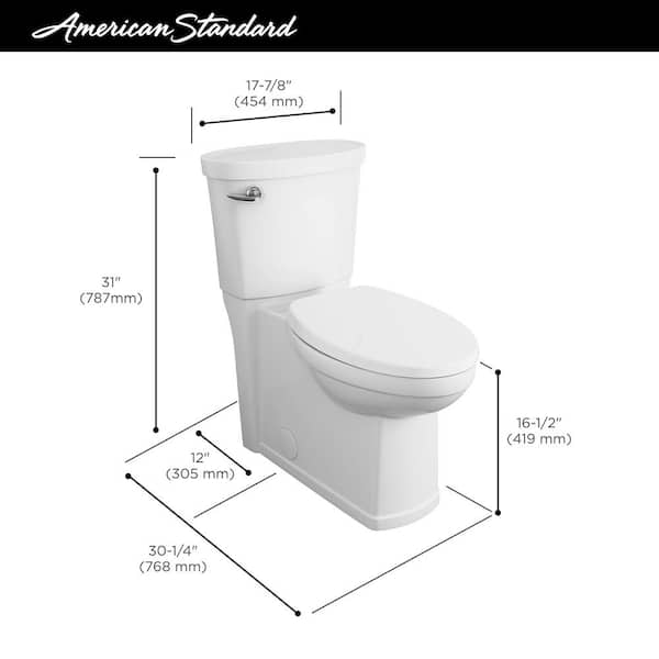 American Standard - Cadet 3 Decor Tall Height 2-Piece 1.28 GPF Single Flush Elongated Toilet with Seat in White, Seat Included