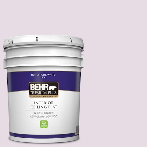 BEHR PREMIUM PLUS 5 gal. #M100-1A Not Quite Purple Ceiling Flat Interior Paint