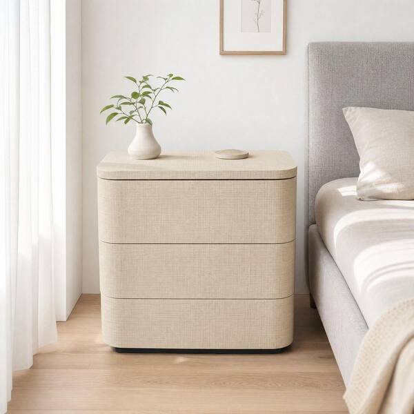 cream 3 drawer dresser Homsee 3-Drawer 31.5 in. Wide Chest of Drawers with Rounded Edges, Textured Finish, Dresser, Vanity Table, Nightstand ZN-HS520581-03 floral long sleeve chiffon Bronze formal dress Furniture dresser The vintage dresser exudes Color:Truffle Chiffon / Truffle Satin