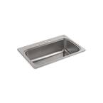Verse Drop-in Stainless Steel 33 in. 4-Hole Single Bowl Kitchen Sink