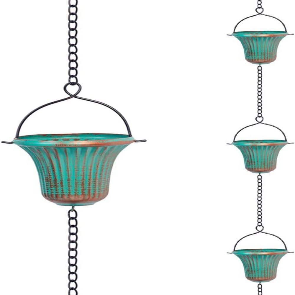 11ft Copper Rain Chains for Outside, 12 Cups Rain Catcher Chain Replacement Downspout for Gutters, Adjustable Length price history on PriceWatchPro