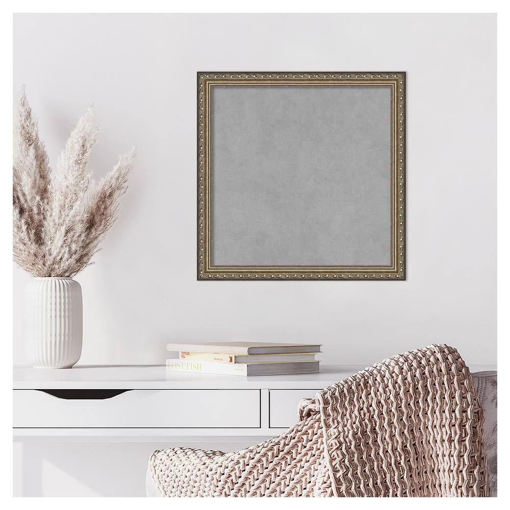 Parisian Silver Framed Grey Magnetic Memo Board 16x16