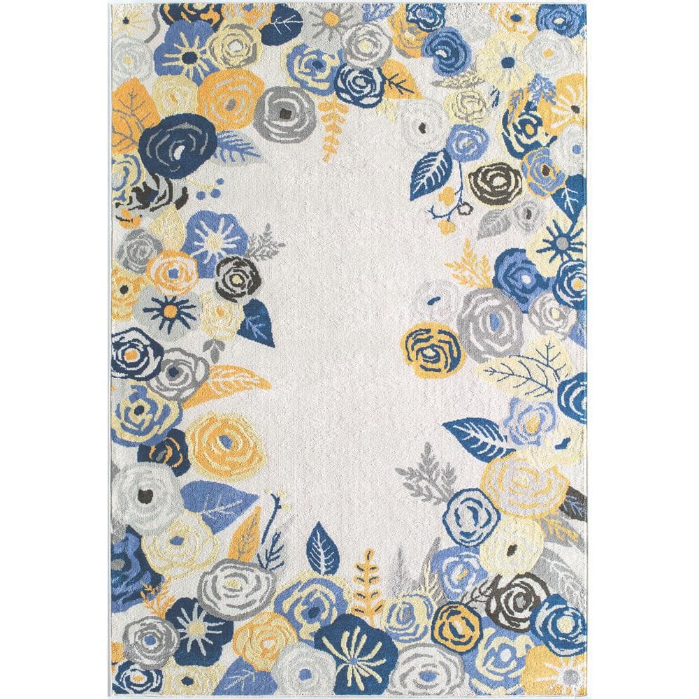 Rugs America Valentina Royal Blossom Golden Ivory White 2 ft. x 4 ft ...