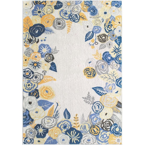 Valentina Royal Blossom Golden Ivory White 2 ft. x 4 ft. Area Rug