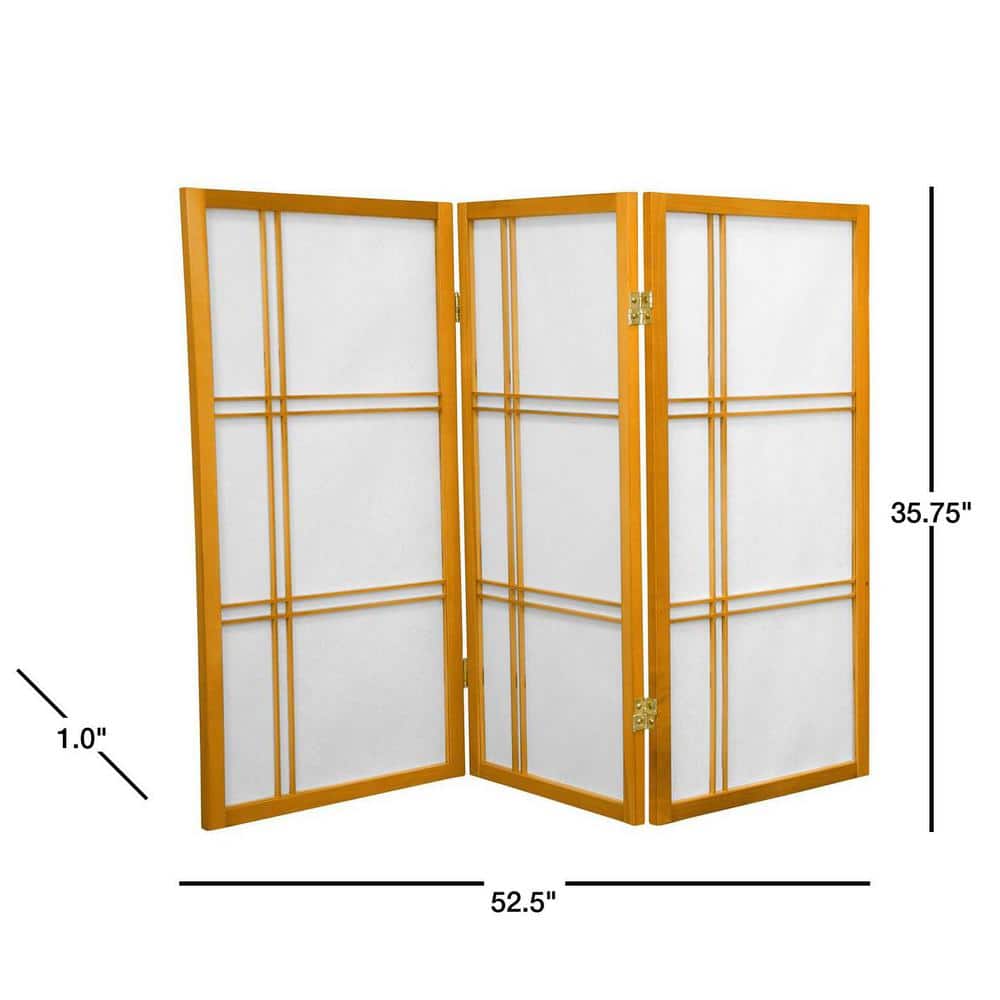 Honey 3-Panel Shoji Screen with Rice Paper