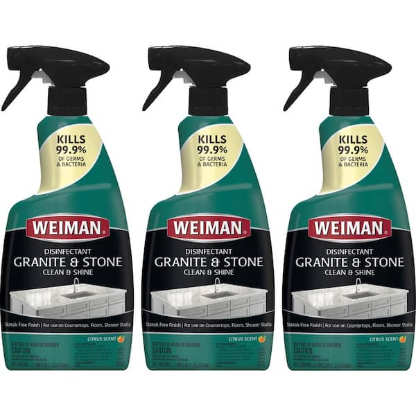Weiman 24 oz. Granite and Stone Disinfectant Countertop Cleaner and Polish Spray (3-Pack)