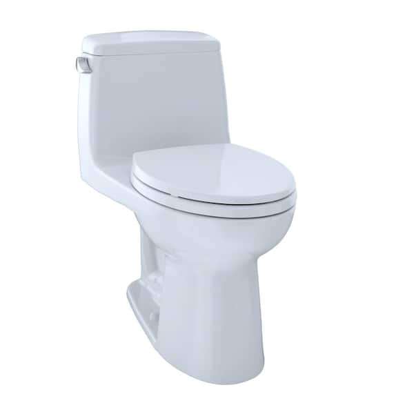 TOTO UltraMax 1-Piece 1.6 GPF Single Flush Elongated Standard Height Toilet in Cotton White, SoftClose Seat Included