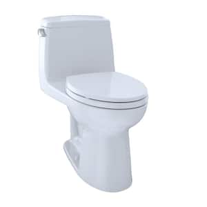 UltraMax 1-Piece 1.6 GPF Single Flush Elongated ADA Comfort Height Toilet in Cotton White, SoftClose Seat Included
