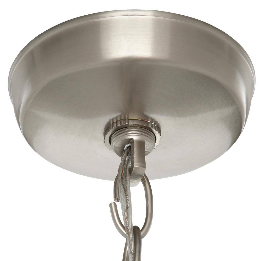 Wisten Brushed Nickel Pendant with Etched Glass Shade