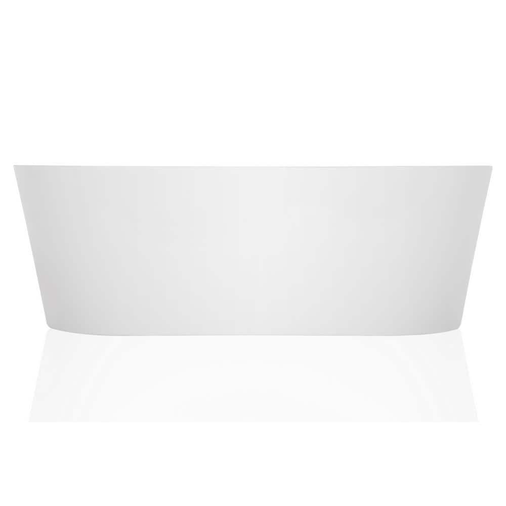 59'' White Acrylic Freestanding Soaking Bathtub