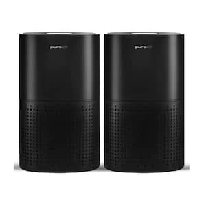 1,115 Sq. Ft. HEPA Air Purifiers for Home Filters Up To 99% of Pollutants, Smoke, Pollen and Dust in Black - (2-Pack)