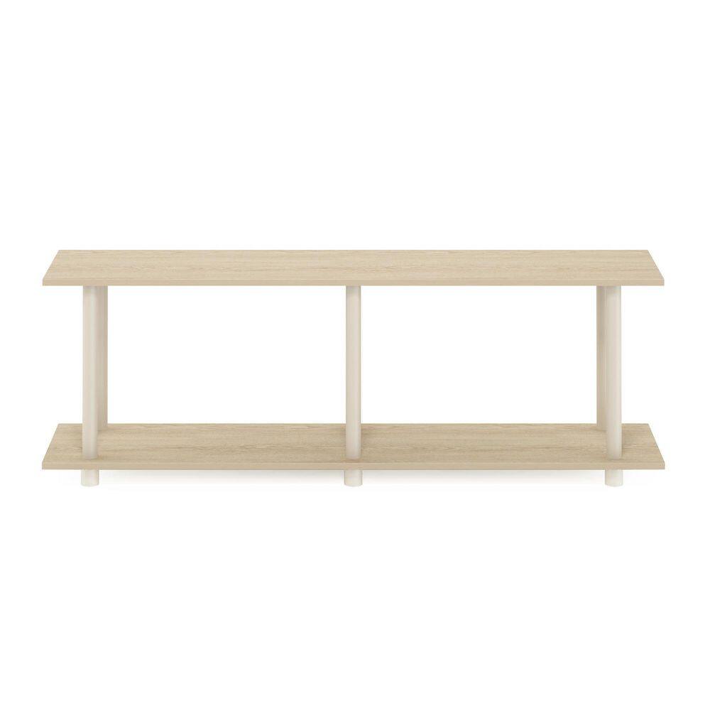 Bauhaus Oak and Beige Modern Rectangle Coffee Table with Lower Shelf