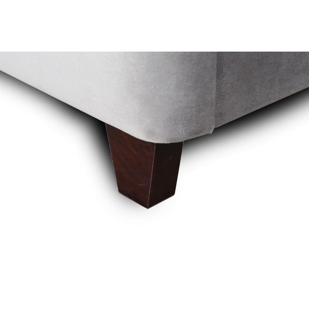 Queen Velvet Upholstered Wood Frame Bed with Slats
