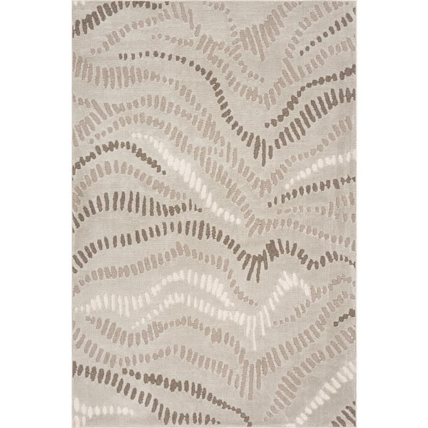 Sylvana Modern Abstract Area Beige 7 ft. x 9 ft. Indoor Area Rug