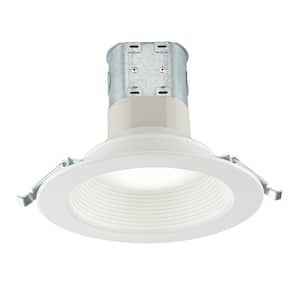 Easy-Up 6 in. White Baffle Integrated LED Recessed Kit with Selectable CCT (2700K-5000K), (No Can Needed)