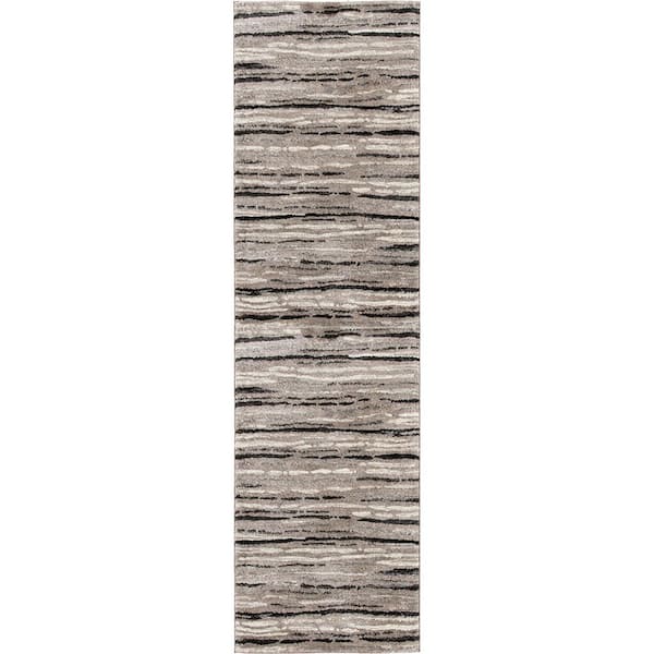 Shoreline Brown/Ivory 2 ft. x 7 ft. Striped Runner Rug