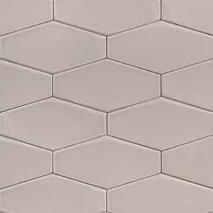 Birmingham Hexagon Taupe 4 in. x 8 in. Polished Ceramic Subway Tile (5.38 sq. ft. / box)