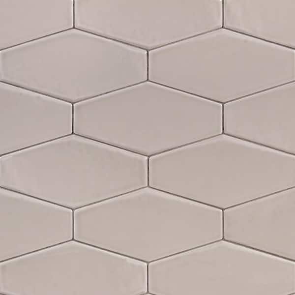 Ivy Hill Tile Birmingham Hexagon Taupe 4 in. x 8 in. Polished Ceramic Subway Tile (5.38 sq. ft. / box)