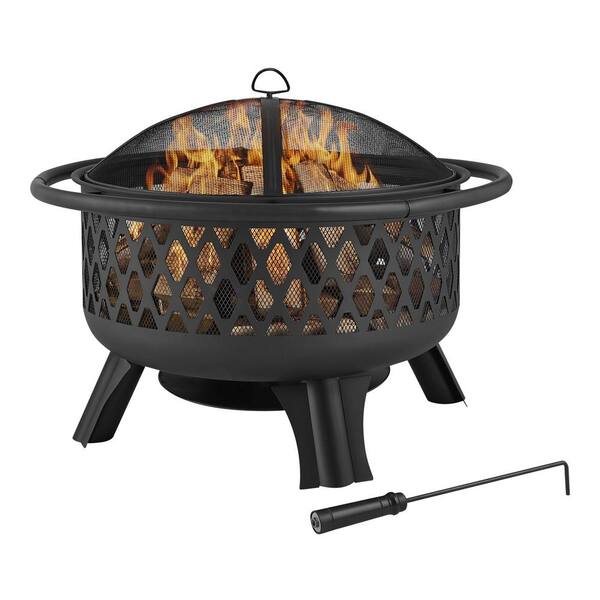 Hampton Bay Crossfire Inches Steel Fire Pit With Cooking Grate New In