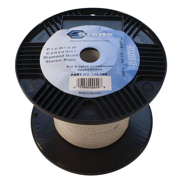 200 ft. Diamond Braid Starter Rope Size 4-1/2 in. for Chainsaws, Larger  2-Cycle and 4-Cycle Push Mowers Engines