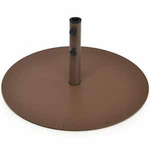 29.5 in. Outdoor Steel Patio Umbrella Base, Fits to 1.37 in./1.49 in./1.88 in. Dia Pole in Brown