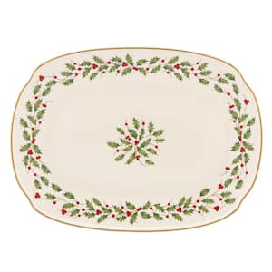 Holiday 11.25 in. W 1.25 in. H 15.25 in. D Multi-Colored Porcelain Platter