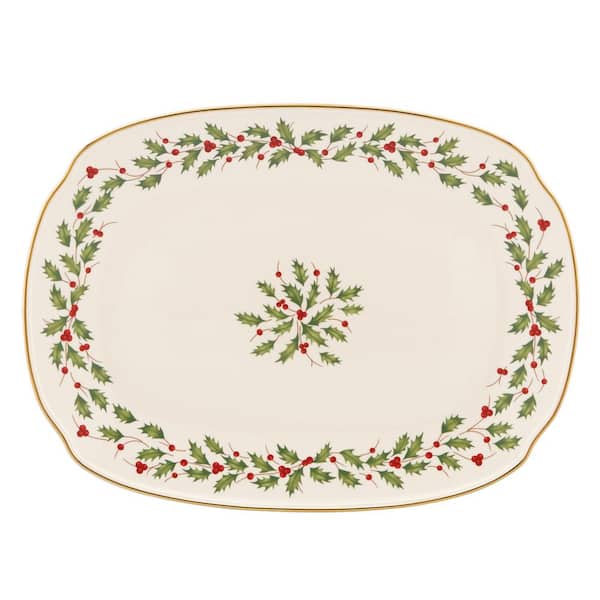 Lenox Holiday 11.25 in. W 1.25 in. H 15.25 in. D Multi-Colored Porcelain Platter