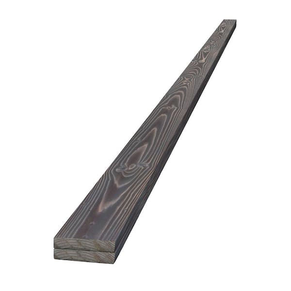 Edge 1 in. x 4 in. x 8 ft. Charred Wood Ash Gray Pine Trim Board (2-Pack)