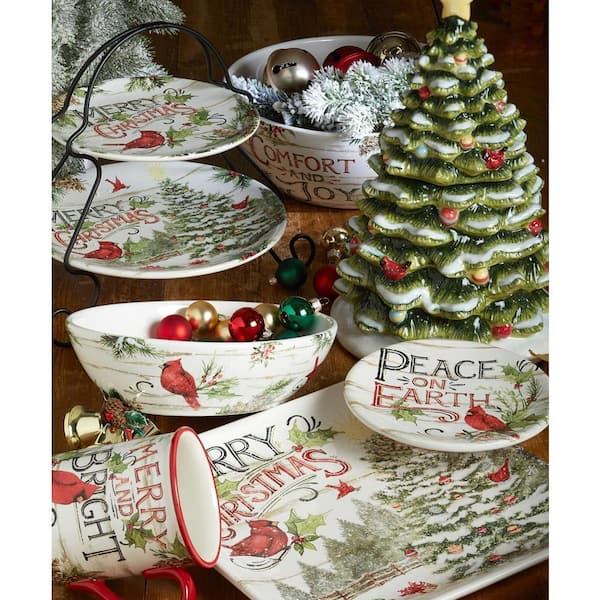 Certified International Evergreen Christmas 16-Piece Multicolored