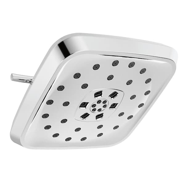 Delta 4-Spray Patterns 1.75 GPM 7.69 in. Wall Mount Fixed Shower Head with H2Okinetic in Lumicoat Chrome
