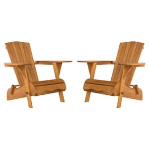 Breetel Natural Brown Wood Adirondack Chair (2-Set)