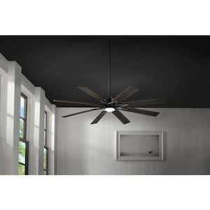 Intervale 72 in. Indoor/Outdoor Matte Black Windmill Ceiling Fan with Adjustable White LED with Remote Included